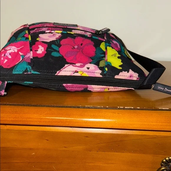 Vera Bradley Black and Pink Floral Crossbody Bag - Picture 5 of 8